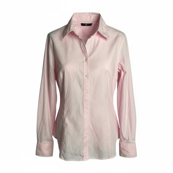 GAP Tops - Gap Pink & White Striped Button Down Shirt 16